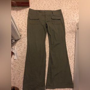 Dark green flare pants